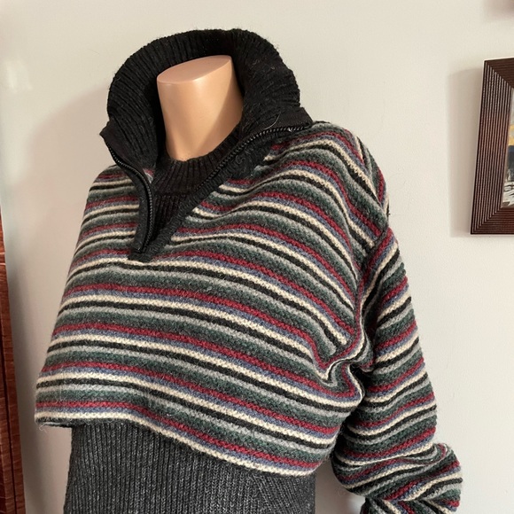 Unique!! Oversized GAP wool mix crop long sleeve pullover sweater high n… - Picture 1 of 9